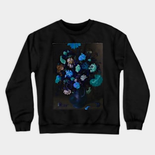 A vase with blue Flowers Crewneck Sweatshirt